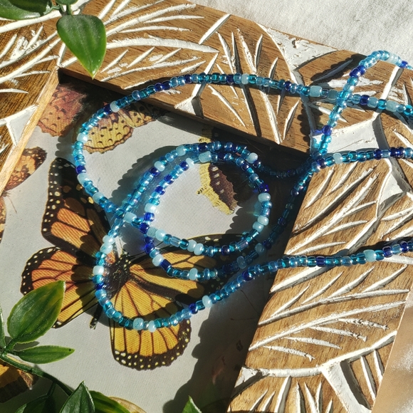 Hand Crafted Jewelry - "Ocean Blues" handmade handcrafted belly chain